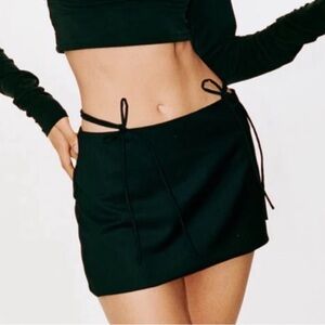 With Jean | Tie Black JASPER Mini Skirt | XXS